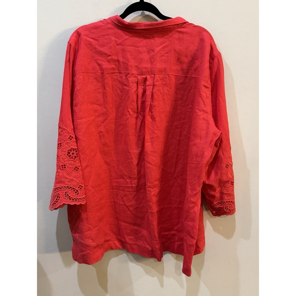 John Mark Wire Collar Button Front with Embroider… - image 4